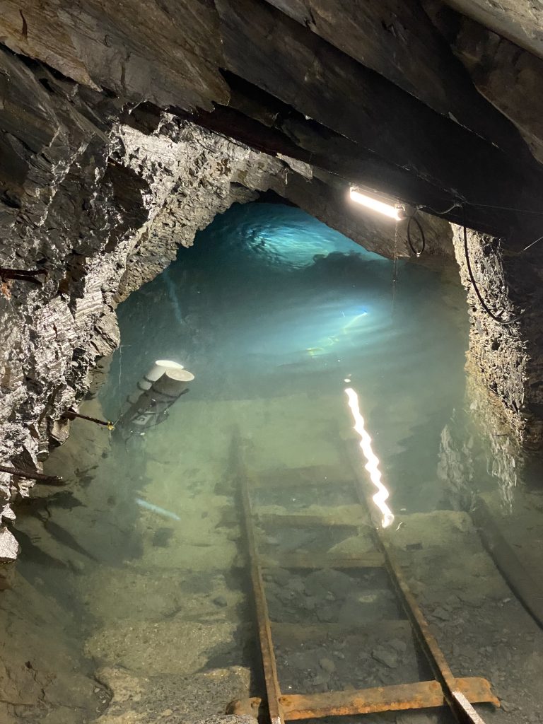 Entrance of the flooded slate mine “Christine”