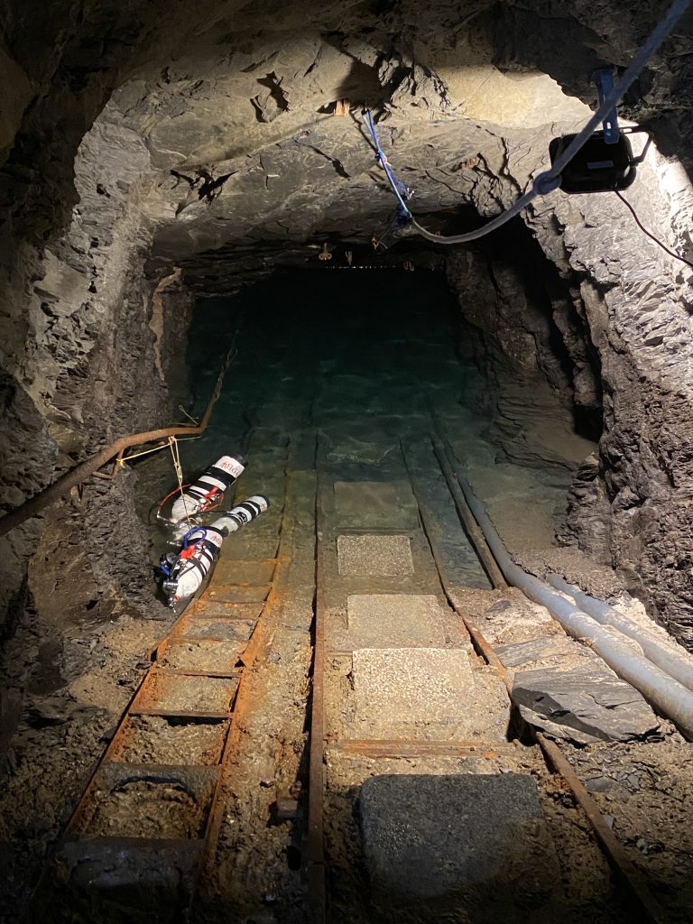 Entrance 1 of the flooded slate mine Schwalefeld